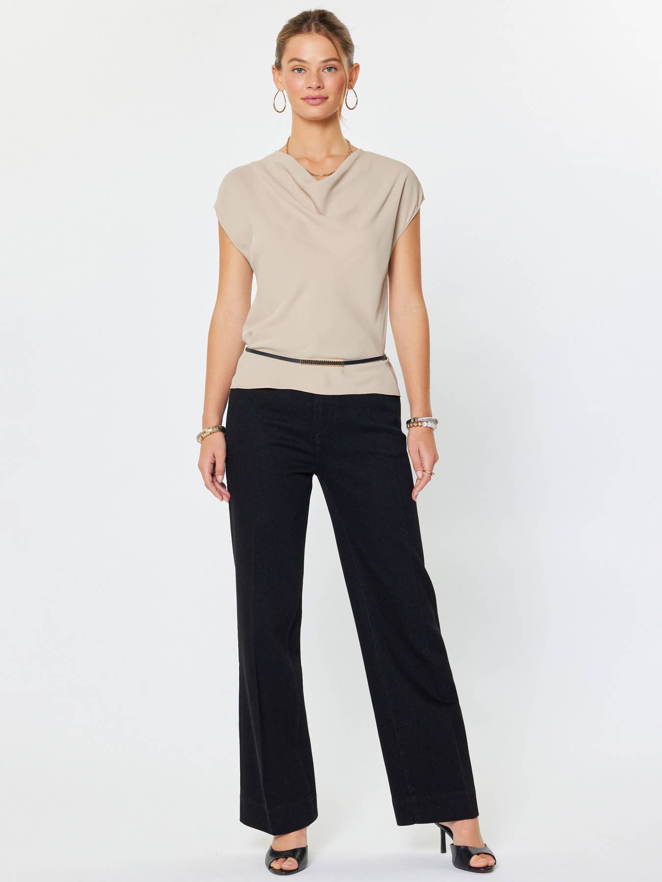 Draped Cowl Neck Top